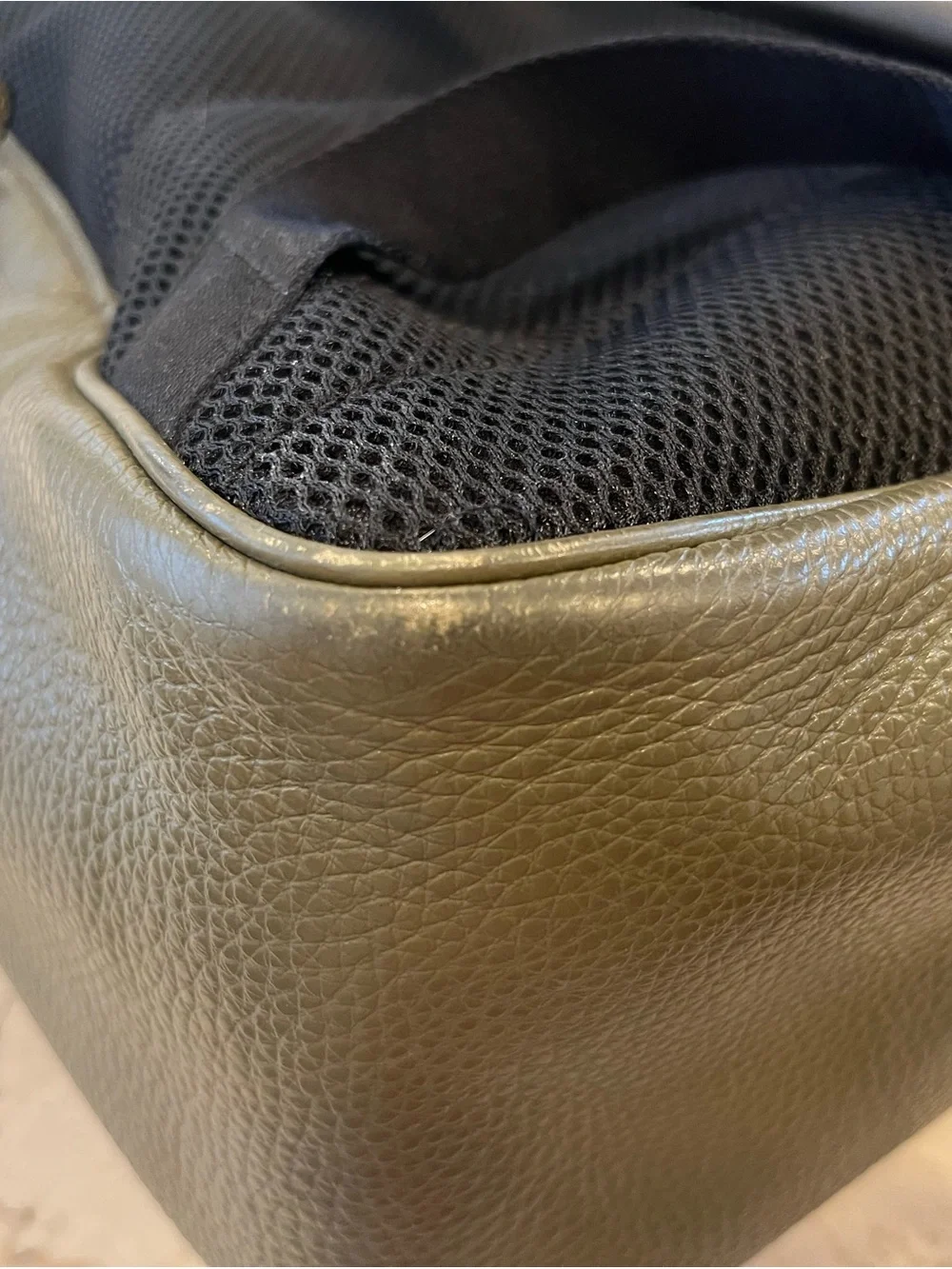 Coach Olive Green Pebbled Leather Backpack